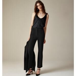 J.Crew Cropped Natalia Pants 12P Black Four-season Stretch High Rise Front Seam
